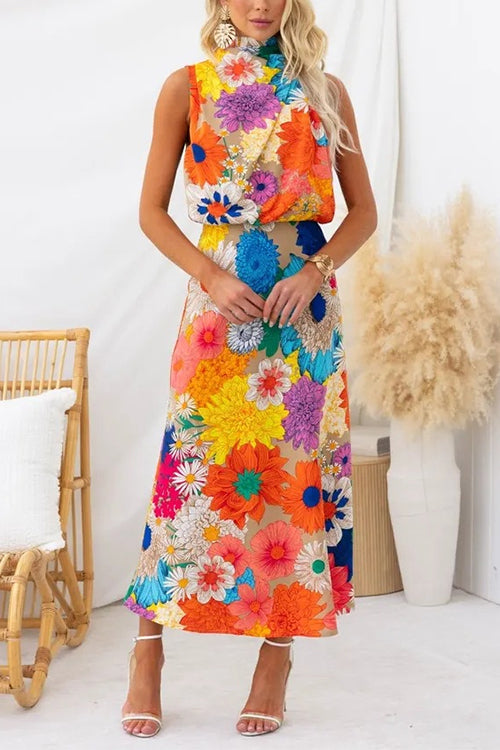 Liora floral print maxi dress