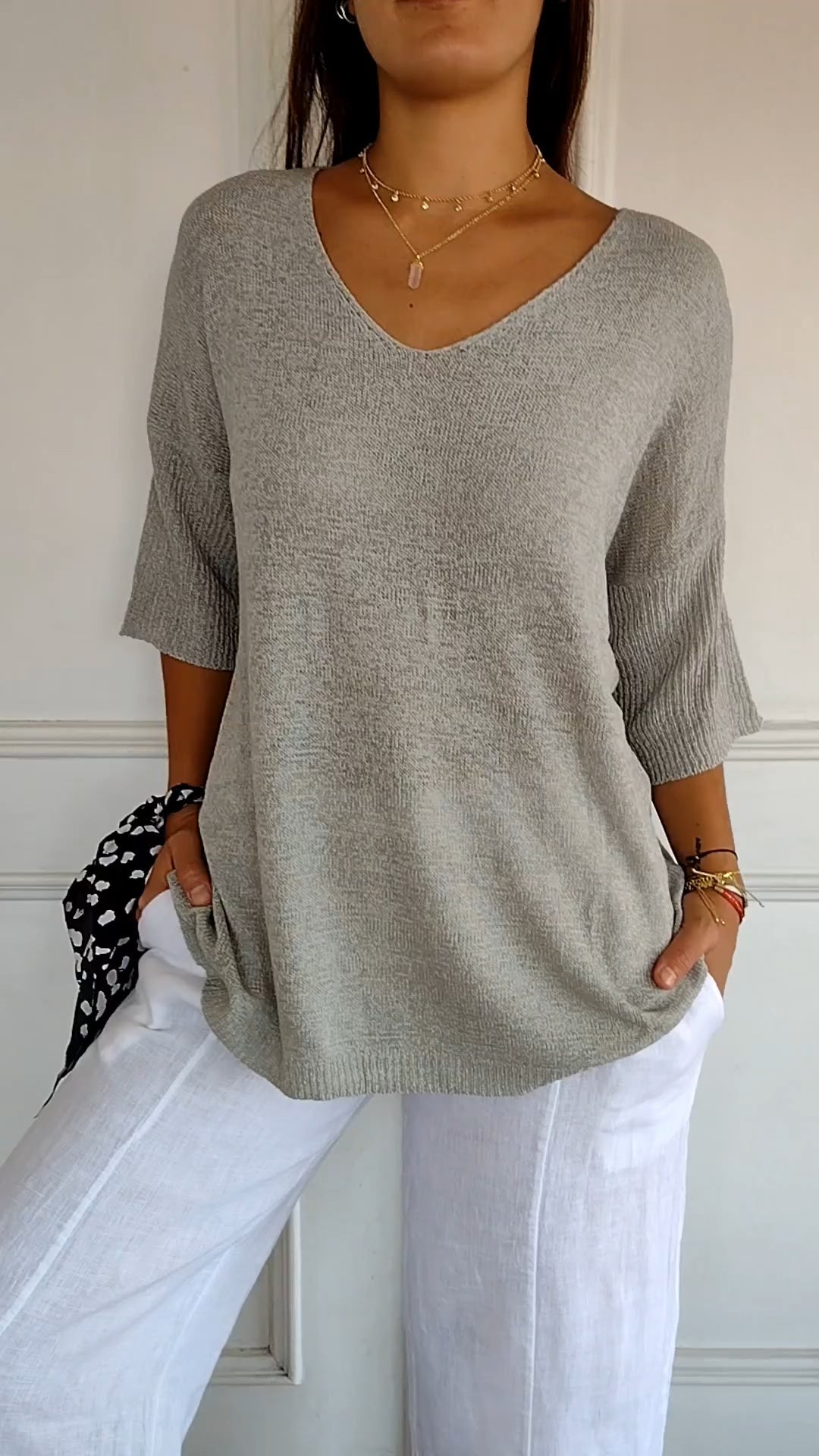 Alexa™ Knit Top with V-neck