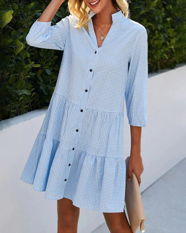 Krissie™ | Blue Button-Down Dress