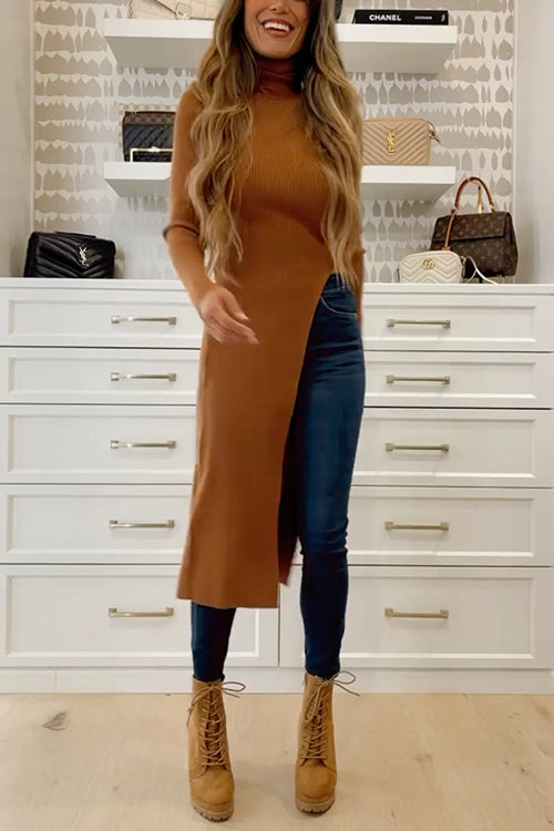 Amelia's Ribbed Knit Turtleneck Dress