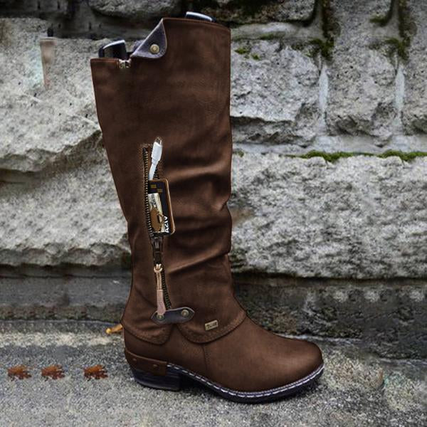 ALAINA - ZIPPERED AND POCKETED BOOTS