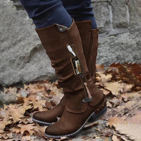 ALAINA - ZIPPERED AND POCKETED BOOTS