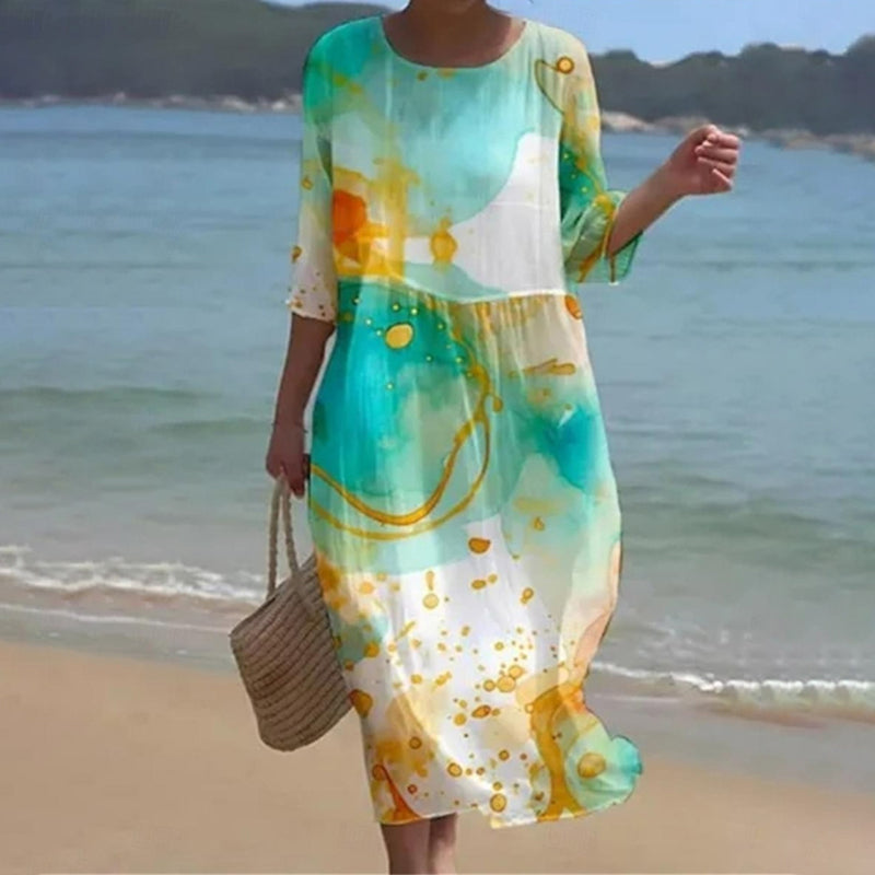 Rowenna™ Elegant Tummy-Covering Floral Dress