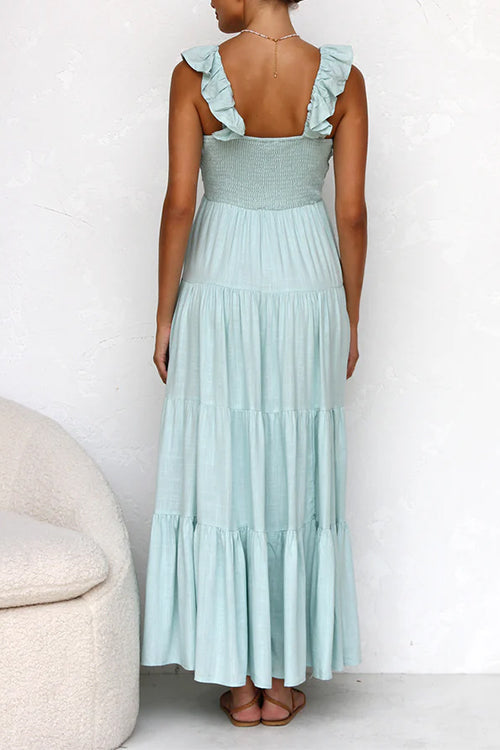 Ella™ V-Neck Ruffle Maxi Dress