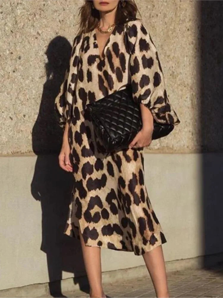 LUCY | LEOPARD PRINT MIDI DRESS